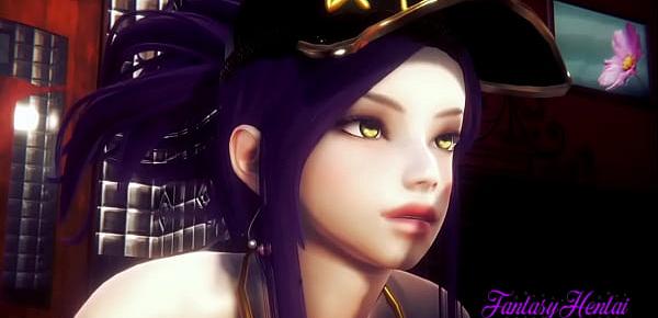  KDA Lol Hentai 3D - Akali blowjob with cum in her mouth and fucked with creampie - Anime Manga Japanese Game Porn